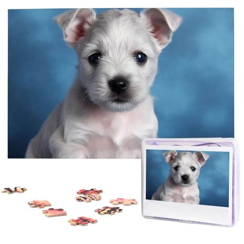Puzzle mit 1000 Teilen – Welpe mit blauer Rose für Erwachsene, herausforderndes Puzzle, personalisiertes Bild, Puzzle, Holzpuzzle, 74,9 x 50 cm Puzzle mit 1000 Teilen – Welpe mit blauer Rose für Erwachsene, herausforderndes Puzzle, personalisiertes Bild, Puzzle, Holzpuzzle, 74,9 x 50 cm von Dwrepo