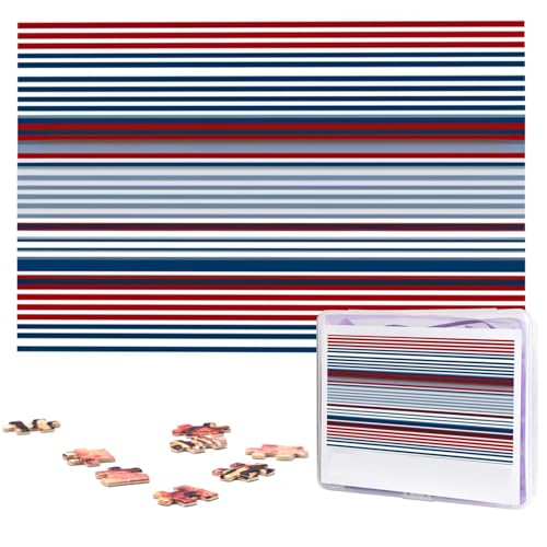 Puzzle mit 1000 Teilen: Rot, Blau, Weiß, Grau, Streifen, Puzzles für Erwachsene, anspruchsvolles Puzzle, personalisiertes Bild, Puzzle, Holzpuzzle, 74,9 x 50 cm Puzzle mit 1000 Teilen: Rot, Blau, Weiß, Grau, Streifen, Puzzles für Erwachsene, anspruchsvolles Puzzle, personalisiertes Bild, Puzzle, Holzpuzzle, 74,9 x 50 cm von Dwrepo