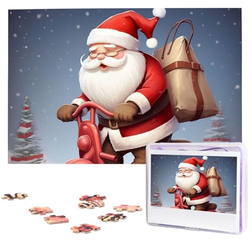 Puzzle mit 1000 Teilen: Weihnachtsmann auf Roller, Puzzles für Erwachsene, herausforderndes Puzzle, personalisiertes Bild, Holzpuzzle, 74,9 x 50 cm Puzzle mit 1000 Teilen: Weihnachtsmann auf Roller, Puzzles für Erwachsene, herausforderndes Puzzle, personalisiertes Bild, Holzpuzzle, 74,9 x 50 cm von Dwrepo