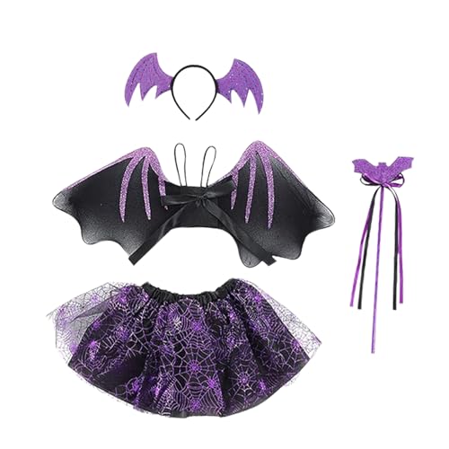 Dxmcgttbd 4 PCS Fledermaus Kostüm Kinder,Mädchen Fledermaus Halloween Kostüm,Fledermaus Kostüm Set,mit Fledermaus Headband, Stab,Flügel und Tutu,halloween kinder kostüme Mädchen 3-8 Jahre Dxmcgttbd 4 PCS Fledermaus Kostüm Kinder,Mädchen Fledermaus Halloween Kostüm,Fledermaus Kostüm Set,mit Fledermaus Headband, Stab,Flügel und Tutu,halloween kinder kostüme Mädchen 3-8 Jahre von Dxmcgttbd