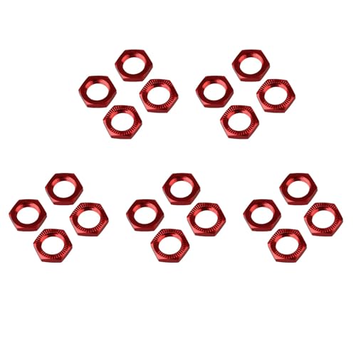Dxoniislh 20Stück 17Mm Upgrade Rad Sechskantmutter Abdeckung N10177 für RC 1: 8 Modellauto, Rot von Dxoniislh