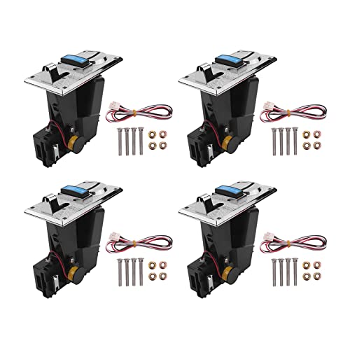 Dxoniislh 4X Multi Münze Prüfer Elektronischer Herunterrollen 4P Port Elektronischer Münze Prüfer Automat Arcade Spiel Fahrkarte Einlösung von Dxoniislh