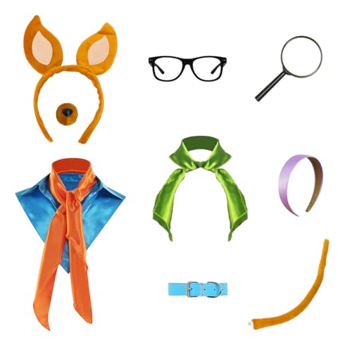 Deluxe-Kostüm-Zubehör für Halloween, Cosplay, Hundeohren und -schwanz, Set mit klassischen Filmfiguren, Cosplay-Party-Zubehör, Typ 3, Einheitsgröße Deluxe-Kostüm-Zubehör für Halloween, Cosplay, Hundeohren und -schwanz, Set mit klassischen Filmfiguren, Cosplay-Party-Zubehör, Typ 3, Einheitsgröße von Dxvsaxi