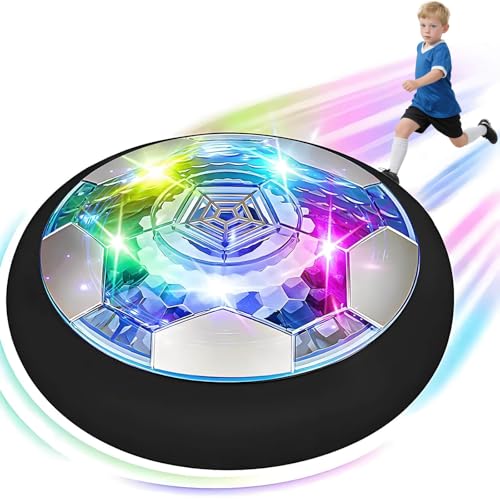 DxxD Air Power Fußball, Hover Fussball Wiederaufladbar Leuchtender Schwebender mit LED, Geschenke Kinderspielzeug Fußballgeschenke Fußballspiel Jungen 3 4 5 6-12 Jahre, Spiele Kinder Indoor Outdoor von DxxD
