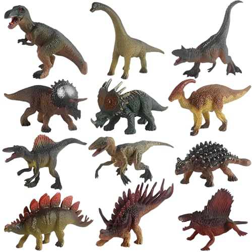 DxxD Dinosaurier Figuren Spielzeug, 12 Stück Realistisches Dino Spielset einschließlich T-Rex, Brachiosaurus, Spielzeugfiguren, Mini Dinosaurier Pädagogisches Spielzeug für 3 Jahren Jungen Mädchen DxxD Dinosaurier Figuren Spielzeug, 12 Stück Realistisches Dino Spielset einschließlich T-Rex, Brachiosaurus, Spielzeugfiguren, Mini Dinosaurier Pädagogisches Spielzeug für 3 Jahren Jungen Mädchen von DxxD