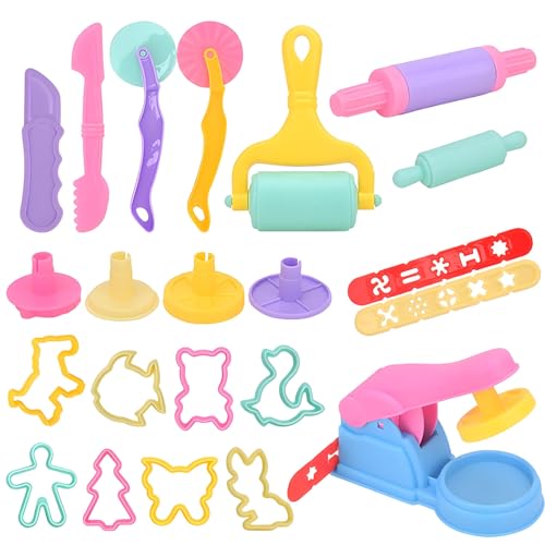DxxD Knete Set Knetwerkzeug für Kinder, 22 Stück Knete Zubehör Teig Plastilin Werkzeuge, DIY Knetmasse, Extruder, Küchenspielzeug, Pädagogisches Spielzeug Geschenk für Jungen und Mädchen 2-10 Jahre DxxD Knete Set Knetwerkzeug für Kinder, 22 Stück Knete Zubehör Teig Plastilin Werkzeuge, DIY Knetmasse, Extruder, Küchenspielzeug, Pädagogisches Spielzeug Geschenk für Jungen und Mädchen 2-10 Jahre von DxxD
