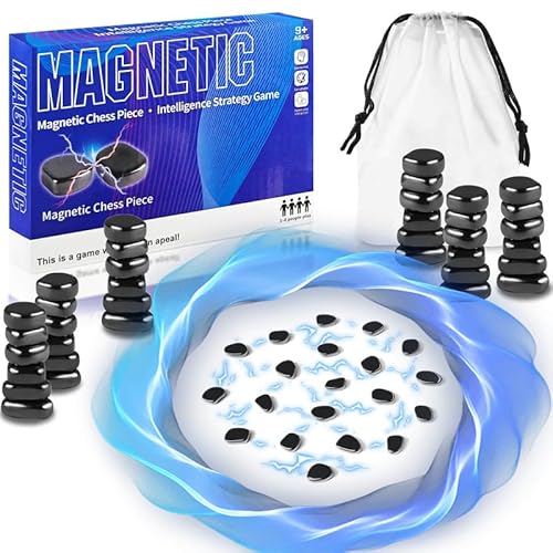 DxxD Magnetisches Schachspiel, Magnetspiel, Magnet Spiel Kinder, Tisch Magnetspiel, Festliches Strategie-Brettspiel, Schach Magnetisch für Erwachsene, Tragbares Schachbrett-Party für Familientreffen von DxxD