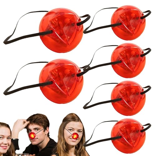 Dyeulget Rote Nase, leuchtende rote Clownnnase mit Gummiband, blinkende rote Nase für Red-Nose-Day 2024, Verkleidungsrequisiten und Cosplay, perfektes Accessoire, 6 Stück von Dyeulget