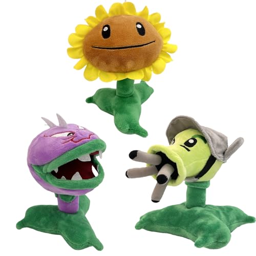 Dyharnsty Plants vs Zombies Plush Toys Soft Figure Doll, Plants vs Zombies Toys PVZ Plush Sun Zombie 1 2 Set von Dyharnsty