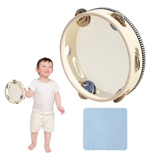 Tamburin,Trommel,Holz Handtrommeln,7 Zoll Handheld Tamburin,Einreihige Handtrommel,Tambourin Kinder,Holz Tambourin,Handtrommel Percussion,Tambourine,Tamburin für Kirche,Handtrommeln für Kinder von Dyiouxin
