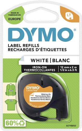 DYMO LT Schriftband Bandfarbe: Weiß Schriftfarbe: Schwarz 12mm 2m S0718850 von Dymo