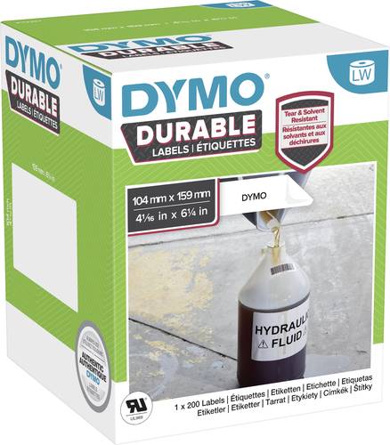 DYMO 2112287 Etiketten Rolle 159 x 104mm Polypropylen-Folie Weiß 200 St. Permanent haftend Universa von Dymo