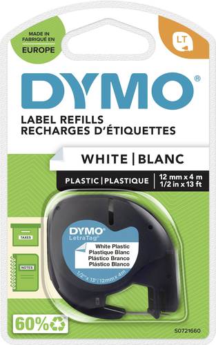 DYMO 91221 Schriftband Bandfarbe: Perlweiß Schriftfarbe: Schwarz 12mm 4m S0721660 von Dymo