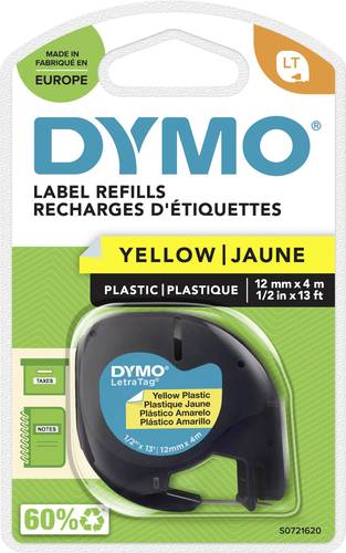 DYMO LT Schriftband Bandfarbe: Hyper-Gelb Schriftfarbe: Schwarz 12mm 4m S0721620 von Dymo
