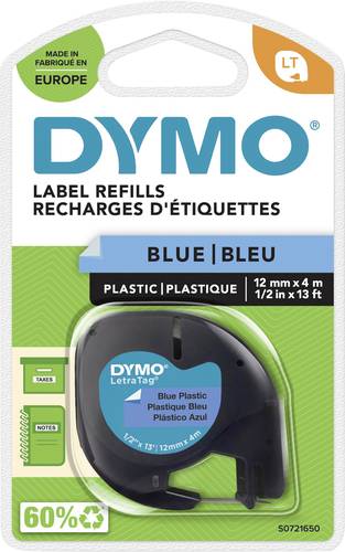 DYMO LT Schriftband Bandfarbe: Ultrablau Schriftfarbe: Schwarz 12mm 4m S0721650 von Dymo