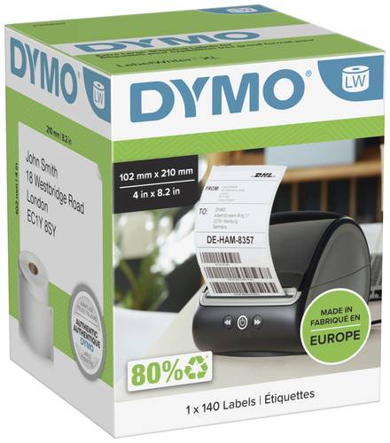 DYMO 2166659 Etiketten Rolle 102 x 210mm Weiß 140 St. Permanent haftend Versand-Etiketten von Dymo