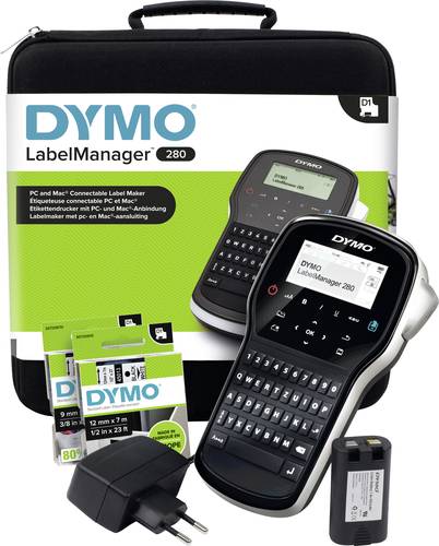 DYMO LabelManager 280 Kit Beschriftungsgerät Geeignet für Schriftband: D1 6 mm, 9 mm, 12mm von Dymo