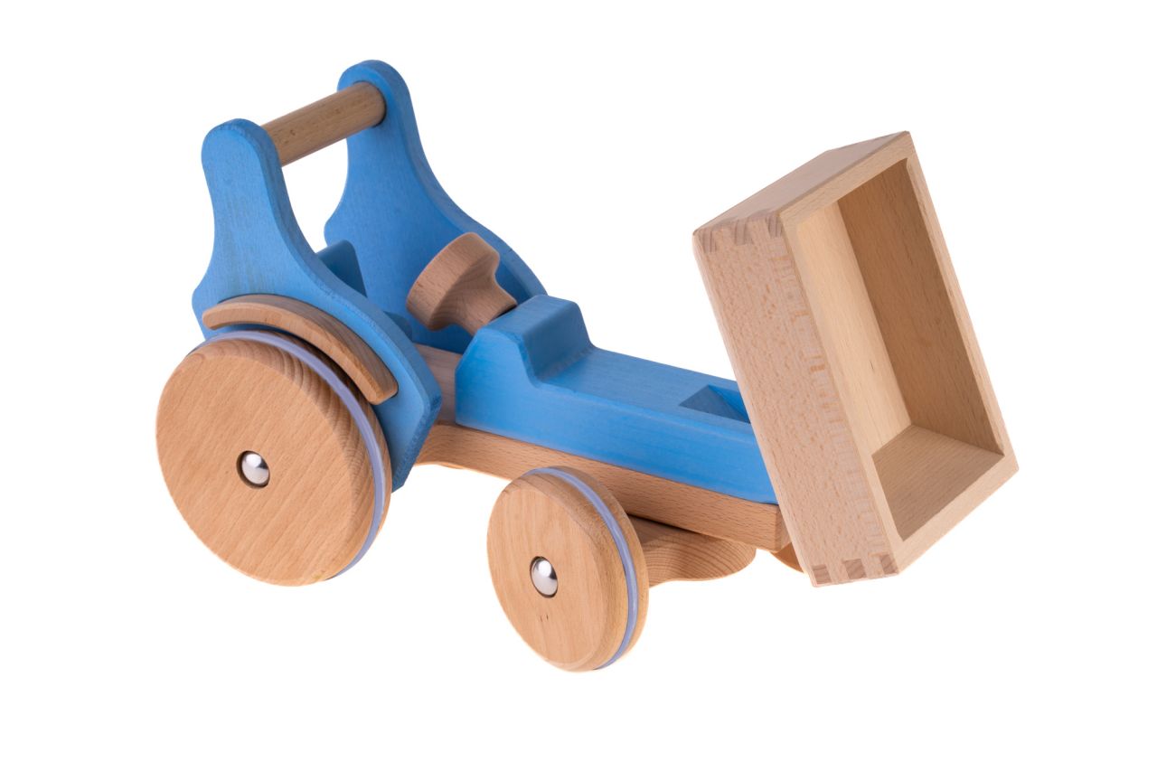 Dynamiko Holz Traktor Fridolin hellblau, Holz von Dynamiko