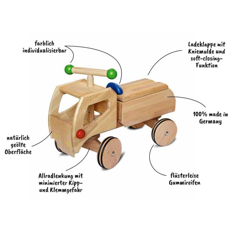 Dynamiko Rutschauto Fred, Holz von Dynamiko