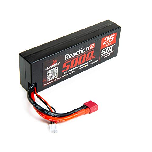 7.4V 5000mAh 2S 50C Reaction 2.0 Hardcase LiPo Battery: Deans von Dynamite