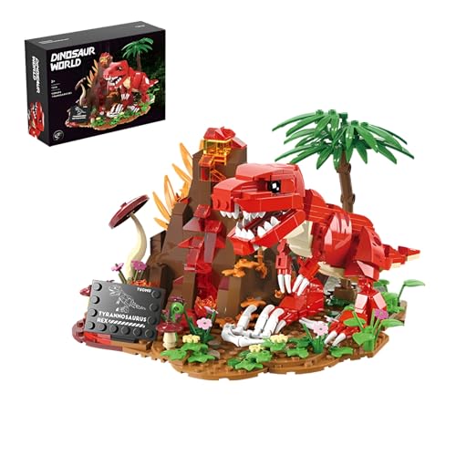 Dinosaurier Tyrannosaurus Rex Bausteine Bausatz, 559Stück Berg Wilde Futtersuche Dinosaurier Modell Spielzeug, Kreative Tiere Klammerblöcke Kit, Ideen Geschenke für Kinder Erwachsene(T2016) von DzirePada