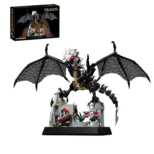 Drachen Bausteine Bausatz, 1512 Stück Magisches Tierisches Film Modell Spielzeug, Coole Tiere Modell Drachen Ziegel Kit, Sammlung oder Haus Büro Dekor und Ideen Geschenke für Fan Kinder Erwachsene von DzirePada