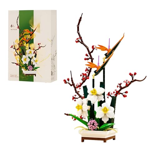 DzirePada Blumenstrauß Bonsai Bausteine Bausatz, 830+ Teile Narzissen Florid Modell Spielzeug, Botanische Sammlung Bauklötze Kit für Dekor, Geschenkideen für Kinder und Erwachsene DzirePada Blumenstrauß Bonsai Bausteine Bausatz, 830+ Teile Narzissen Florid Modell Spielzeug, Botanische Sammlung Bauklötze Kit für Dekor, Geschenkideen für Kinder und Erwachsene von DzirePada