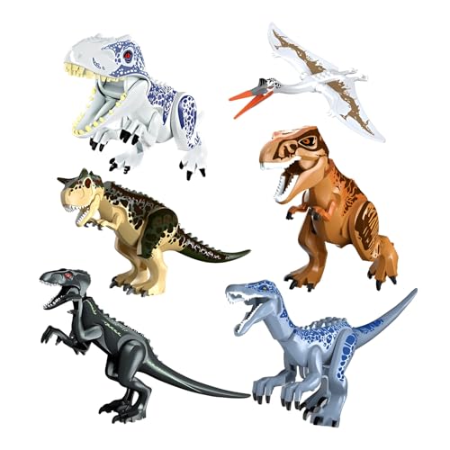 DzirePada Dinosaurier Welt Bausteine Bausatz, Sechs Verschiedene Tiere Serien Gebäudemodelle, DIY Zoo Zubehör Ziegel Spielset, Ideen Geschenke für Kinder Erwachsene von DzirePada