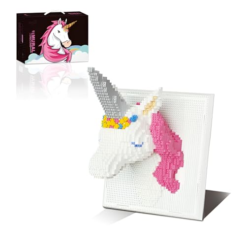 DzirePada Einhorn Kunst Wand Baustein Bausatz, 1784Stück Tier Modell Spielzeug, Einzigartige Haus Wanddekoration oder Tisch Display, Kreative Geburtstagsgeschenk Spielzeug für Kinder Teens DzirePada Einhorn Kunst Wand Baustein Bausatz, 1784Stück Tier Modell Spielzeug, Einzigartige Haus Wanddekoration oder Tisch Display, Kreative Geburtstagsgeschenk Spielzeug für Kinder Teens von DzirePada