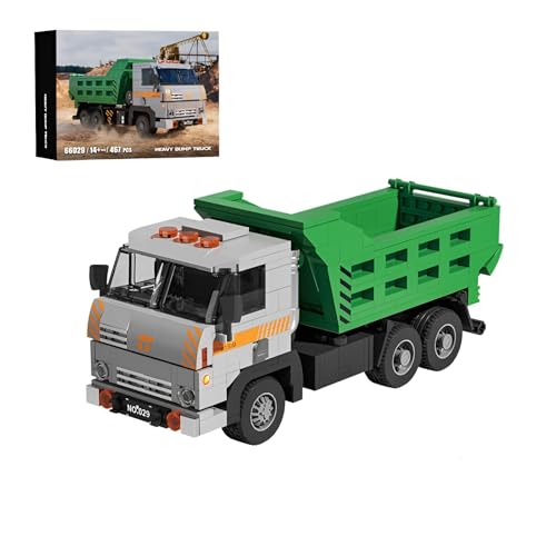 DzirePada Europäischer Vintage Kipplaster Bausteine Bausatz, 467Stück Kreative Fahrzeug Blöcke Modell Spielzeug, STEM LKW Klammerblöcke Kit, Ideen Geschenke für Kinder Erwachsene(66029) von DzirePada
