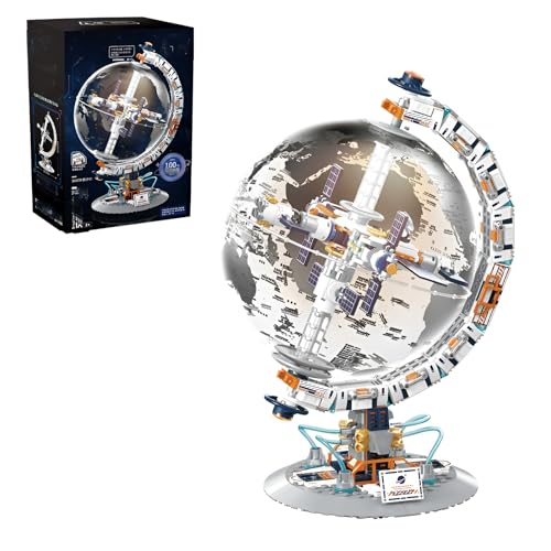 DzirePada Globus Bausteine Bausatz, Kreative Technologie Raum Lehre Geschenke Modell Spielzeug, STEM Weltkarte Sammlung Globus Bauklötze Kit, Ideen für Kinder und Erwachsene Home Decor(CK003) von DzirePada