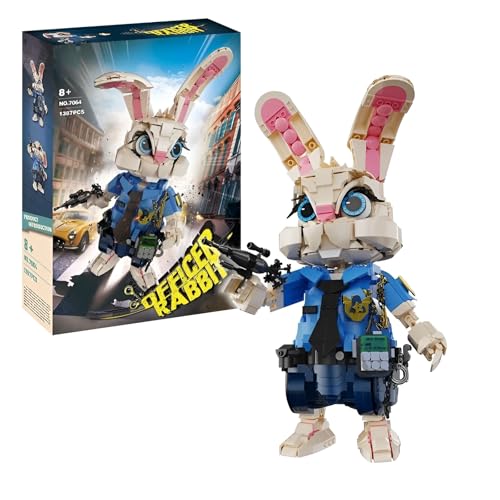 DzirePada Hasen Polizei Thema Bausteine Bausatz, 1387Stück Kreative Anime Modell Hasen Spielzeug, STEM Ostern Tier Klammerblöcke, Großes Geschenk für Kinder Fans Erwachsene DzirePada Hasen Polizei Thema Bausteine Bausatz, 1387Stück Kreative Anime Modell Hasen Spielzeug, STEM Ostern Tier Klammerblöcke, Großes Geschenk für Kinder Fans Erwachsene von DzirePada