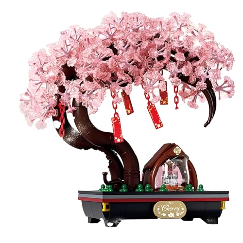 DzirePada Kirschblüten Wunschbaum Bausteine Bausatz, 706Stück Kreative Glück Sakura Klemmbausteine Kit, Glück Botanical Collection Blume Modell Spielzeug, Ideen Geschenke für Frauen Kinder Erwachsene von DzirePada