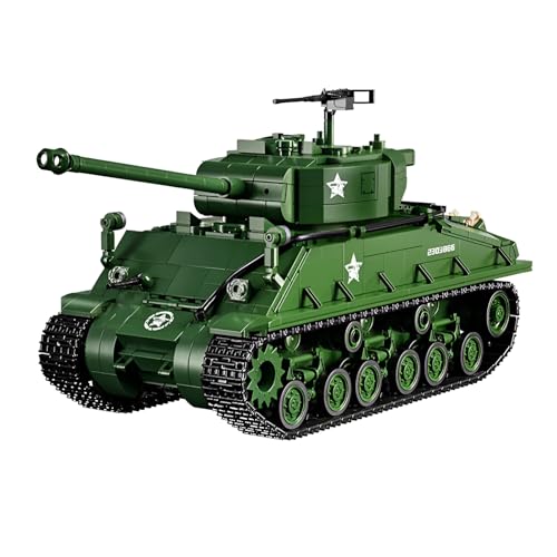 DzirePada M4 Sherman Mittlerer Panzer Bausteine Bausatz, 1682Stück WW2 Armee Modelle Panzer Spielzeug, Waffen Krieg Fahrzeuge Klemmbausteine, Ideen Militärische Geschenke für Jungen Kinder Erwachsene DzirePada M4 Sherman Mittlerer Panzer Bausteine Bausatz, 1682Stück WW2 Armee Modelle Panzer Spielzeug, Waffen Krieg Fahrzeuge Klemmbausteine, Ideen Militärische Geschenke für Jungen Kinder Erwachsene von DzirePada