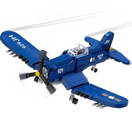 DzirePada Militär F4U Jäger Bausteine Bausatz, 562Stück WW2 Flugzeug Jet Corsair Luftwaffe Bauklötze Kit, Krieg Armee Flugzeug Modell Spielzeug, Ideen Geschenke für Jungen Kinder Erwachsene DzirePada Militär F4U Jäger Bausteine Bausatz, 562Stück WW2 Flugzeug Jet Corsair Luftwaffe Bauklötze Kit, Krieg Armee Flugzeug Modell Spielzeug, Ideen Geschenke für Jungen Kinder Erwachsene von DzirePada