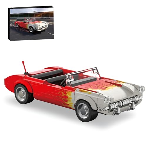 DzirePada Rennwagen Bausteine Bausatz, 244 Teile Vintage C1 Sportwagen Modell Bausatz, STEM Sammel Supercar Coole Fahrzeuge Spielzeug Speed Champion Autos Geschenke für Jungen Kinder Erwachsene von DzirePada
