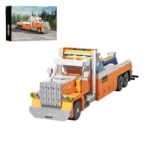 DzirePada Schwerer Anhänger Bausteine Bausatz, 449Stück Kreative Fahrzeug Blöcke Modell Spielzeug, STEM Trucks Building Klammerblöcke, Ideen Geschenke für Kinder Erwachsene(66028) von DzirePada