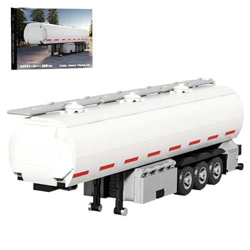 DzirePada Tank Anhänger Bausteine Bausatz, 699Teile Technik Auto Kopf Modell Spielzeug, Sammelbare schwere LKW Auto Klemmbausteine Kit, Ideen Geschenke für Jungen Kinder Erwachsene von DzirePada