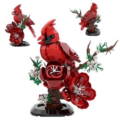 DzirePada Vögel Roter Rosen Bausteine Bausatz mit Sockel, 529 Teile MOC Tier Modell Dekorationen, Botanische Sammlung Blumen Spielzeug Kinder Erwachsene Mädchen DzirePada Vögel Roter Rosen Bausteine Bausatz mit Sockel, 529 Teile MOC Tier Modell Dekorationen, Botanische Sammlung Blumen Spielzeug Kinder Erwachsene Mädchen von DzirePada