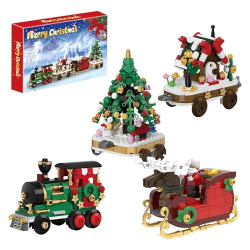 DzirePada Weihnachts Schlitten Mini Bausteine Satz, 806Stück Zug Strümpfe Füllungen mit Weihnachtsbaum und Elch Modell Spielzeug, Ideen Jungen Mädchen Kinder DzirePada Weihnachts Schlitten Mini Bausteine Satz, 806Stück Zug Strümpfe Füllungen mit Weihnachtsbaum und Elch Modell Spielzeug, Ideen Jungen Mädchen Kinder von DzirePada