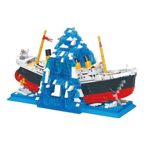 Eisberg Titanic Buch Ständer Bausteine Bausatz, 1202Stück Kreative Film Schiff Formen Modell Spielzeug, STEM Titanic Boot Anzeige Sammeln Klemmbausteine Kit, Ideen Geschenke für Fan Kinder Erwachsene von DzirePada