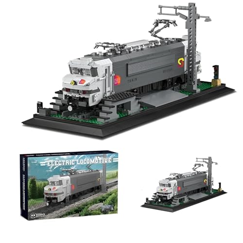 Französisch Lokomotive Bausteine Bausatz mit Backdrop, 2053Stück Technik Zug Klemmbausteine Kit, STEM Büro Haus Fahrzeug Sammlung Modell Spielzeug, Ideen Geschenke für Kinder Erwachsene(66803) von DzirePada
