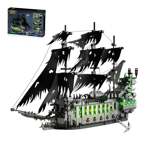 Geister Piratenschiff Mini Bausteine Bausatz, 1573Stück Flying Dutchman Boot Klammerblöcke Spielzeug, Horror Schiff Modell Micro Baukasten für Erwachsene, Ideen Geschenke fü Jungen Kinder Erwachsen von DzirePada