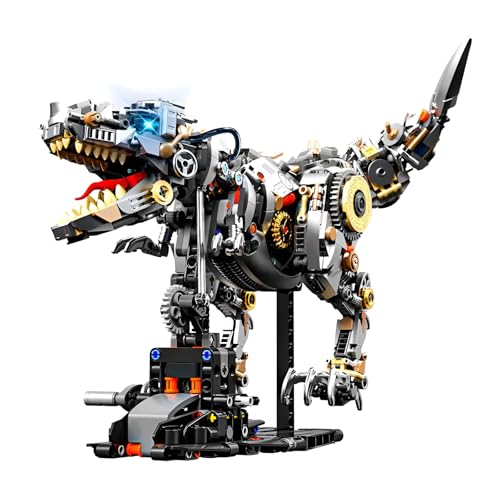 Halb Mechanische Dinosaurier Bausteine Bausatz, 1268PCS Kreative Tiere Modell Spielzeug, STEM Dinos Anzeige Technick Modell Geschenk Spielzeug für Jungen Mädchen Kinder Erwachsene und Büro Haus Dekor von DzirePada