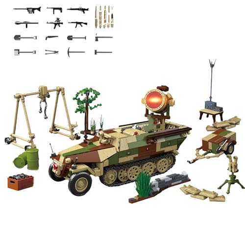 Halbkettenfahrzeug Panzer Bausteine Bausatz, 1267 Teile WW2 Armee Panzer Bau Ziegel Kit, MINT Kriegs Eule Feld Fahrzeug Modelle, Tolles Militär Spielzeug Geschenke für Kinder Erwachsene Dekor Halbkettenfahrzeug Panzer Bausteine Bausatz, 1267 Teile WW2 Armee Panzer Bau Ziegel Kit, MINT Kriegs Eule Feld Fahrzeug Modelle, Tolles Militär Spielzeug Geschenke für Kinder Erwachsene Dekor von DzirePada