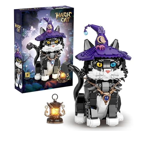 Harry Magie Smoking Katze Bausteine Bausatz, 1128Teile Sammelbare Kätzchen Klammerblöcke Kit, Zauberer Hut Tier Modell Spielzeug, Ideen Geschenke für Home Decor Kreatives Geschenk für Kinder Erwachsen Harry Magie Smoking Katze Bausteine Bausatz, 1128Teile Sammelbare Kätzchen Klammerblöcke Kit, Zauberer Hut Tier Modell Spielzeug, Ideen Geschenke für Home Decor Kreatives Geschenk für Kinder Erwachsen von DzirePada