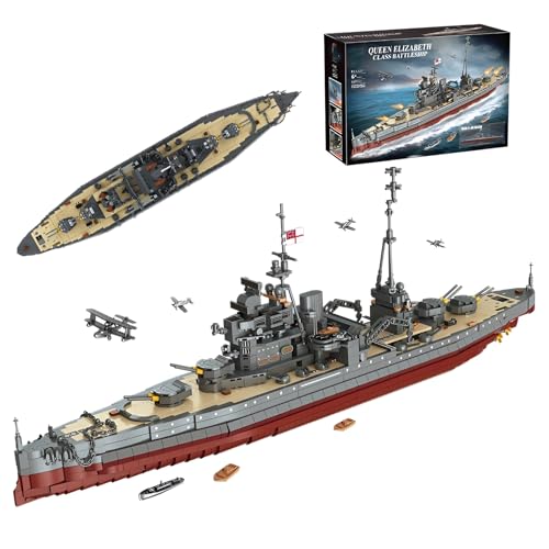 Königin Elizabeth Klasse Schlachtschiff Bausteine Bausatz, 2277 Teile Großes WW2 Kriegsschiff Modell Ziegel Bausatz, Schlachtschiff Boot Spielzeug für Erwachsene Jugendliche Jungen, Heim Büro Dekor Königin Elizabeth Klasse Schlachtschiff Bausteine Bausatz, 2277 Teile Großes WW2 Kriegsschiff Modell Ziegel Bausatz, Schlachtschiff Boot Spielzeug für Erwachsene Jugendliche Jungen, Heim Büro Dekor von DzirePada
