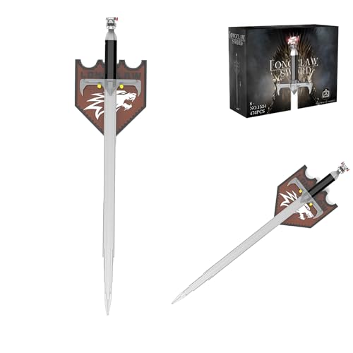 Longclaw Schwert Bausteine Bausatz, 474 Stück Film Waffen Messer Klammerblöcke, Mittelalterliche Fantasie Schwert Modell Spielzeug, Sammelbare Kreative Geschenke für Kinder Erwachsene Jungen von DzirePada