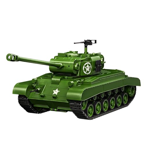 M26 Pershing Schwerlastpanzer Bausteine Bausatz, 1703 Stück WW2 Armee Modelle Panzer Spielzeug, Waffen Krieg Fahrzeuge Klemmbausteine, Ideen Militärische Geschenke für Jungen Kinder Erwachsene von DzirePada