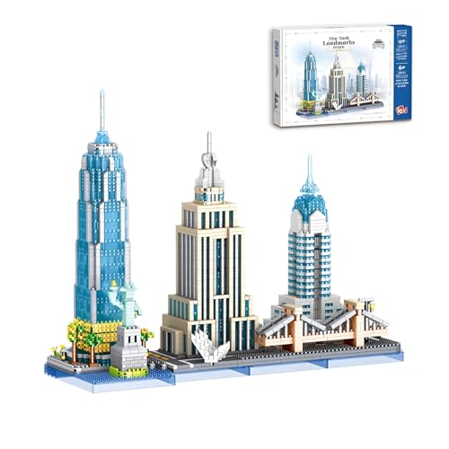 New York Wahrzeichen Städte Mini Bausteine Bausatz, 3262Stück Berühmte Straßenansicht Architektur Modell Spielzeug, STEM Konstruktion Mikro Klemmbausteine, Ideen Geschenke für Kinder Erwachsene New York Wahrzeichen Städte Mini Bausteine Bausatz, 3262Stück Berühmte Straßenansicht Architektur Modell Spielzeug, STEM Konstruktion Mikro Klemmbausteine, Ideen Geschenke für Kinder Erwachsene von DzirePada